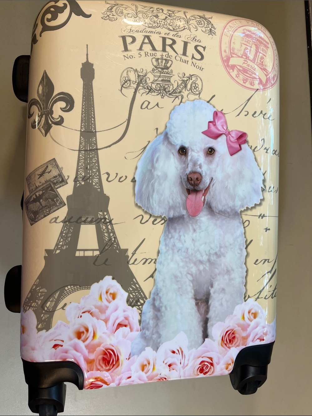 Whimsical Paris Poodle Laptop Sleeve - Pink & Cream
